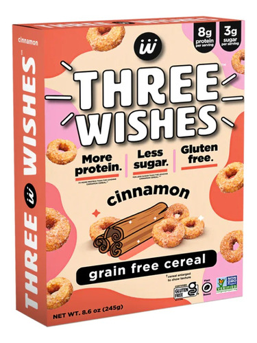 Three Wishes Cereal Cinnamon Con Proteina Gluten Free