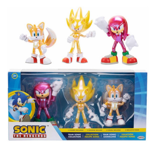 Sonic The Hedgehog 3 Pack Exclusive Super Sonic Team Jakks