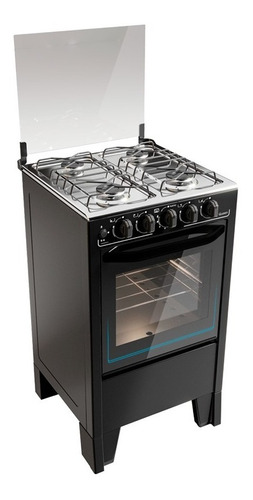 Cocina Queen 4h S/g Mod Cq 26200 Negra Tapa De Vidrio