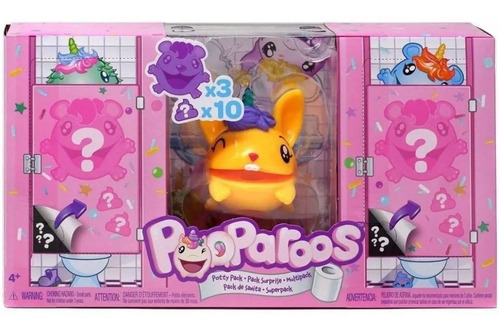 Mini Figuras Surpresas - Pooparoos - Amarelo - Pack Com 3 Un