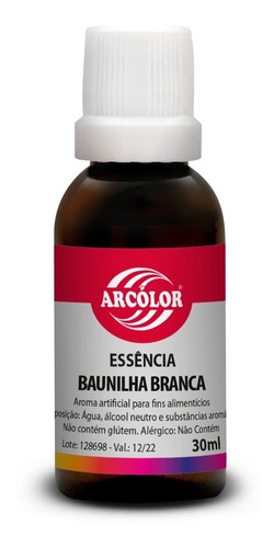 Essência Artificial Comestível 30ml Arcolor - Vários Sabores Sabor Baunilha Branca