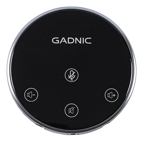 Imagen 2 de 5 de Micrófono De Conferencia Portátil Gadnic Mw10 Altavoz Usb Omnidireccional Para Pc Negro