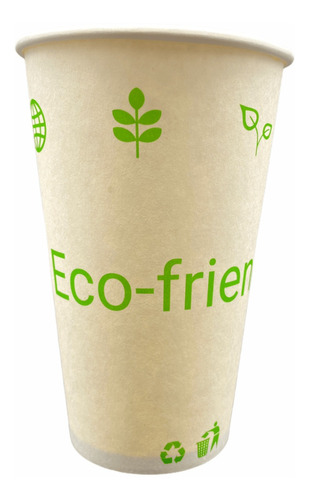 Vaso De Papel Decorado 16oz Eco Friendly, Manga 50pz