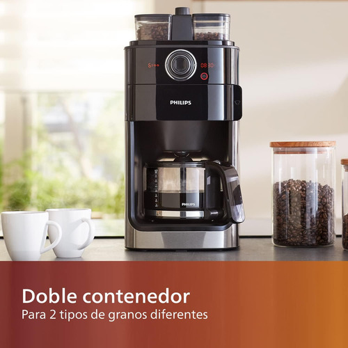 Philips Cafetera Con Molinillo De Café - Jarra Cristal 1.2l