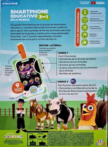 Imagen 3 de 5 de Celulare Smartphone Educativo Musical Granja De Zenon Ls009