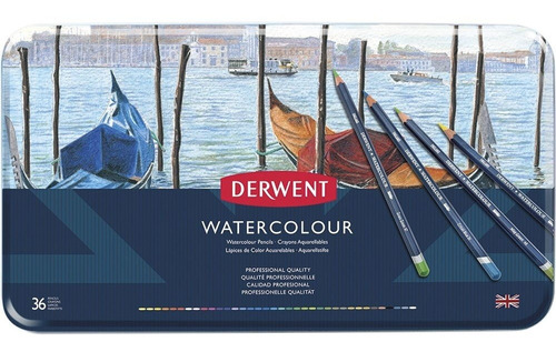 Kit Lápis Profissional Derwent Watercolour 36 Cores Cor da marcação Variadas