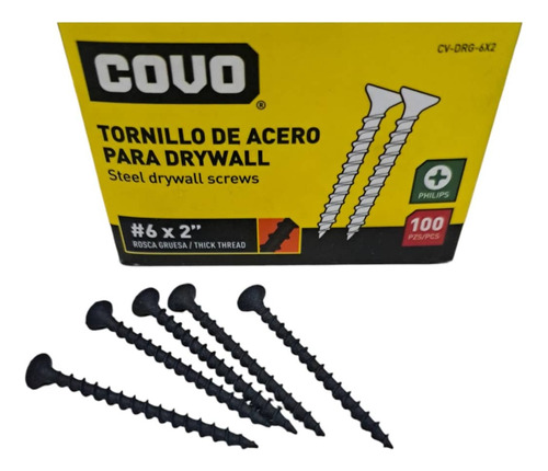 Tornillo 6 X 2  Tirafondo Para Drywall / Madera