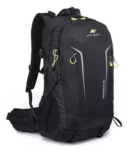  N NEVO RHINO Mochila de senderismo impermeable 50L/60L, mochila  de camping con cubierta de lluvia, mochila de montañismo de viaje de  senderismo, Nuevo Darkgreen, Deporte : Deportes y Actividades al Aire