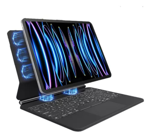 Teclado Magic Keyboard Español Para Ipad 12.9 4 5 6 Genera Negro