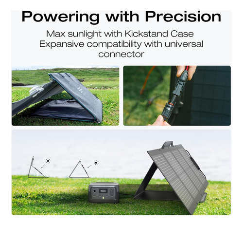 Ef Ecoflow Panel Solar Portátil De 110 W, Plegable Con Funda
