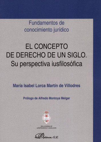 Concepto De Derecho De Un Siglo Su Perspectiva Iusfilosofica, De Lorca Martín De Villodres, Maria Isabel. Editorial Dykinson, Tapa Blanda, Edición 1 En Español, 2016