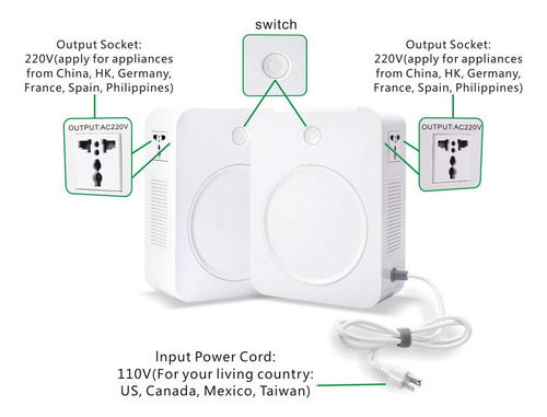 Convertidor De Voltaje Uyoyous 2000w Potencia 1500