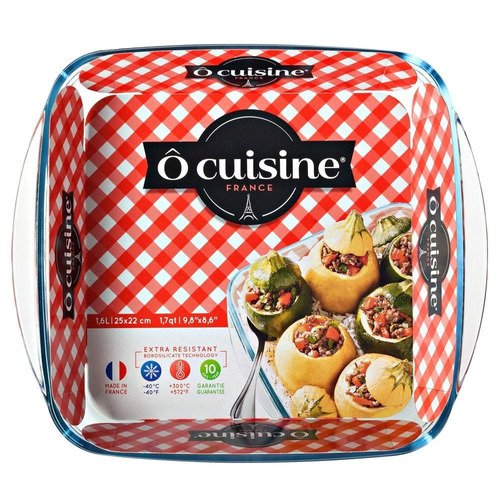 Asadera Pequeña Vidrio O Cuisine Cuadrada 16,5x16,5cm 1lt