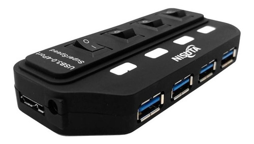 Hub Usb 3.0 De 4 Puertos Con Switch Por Puerto Nsuh0431