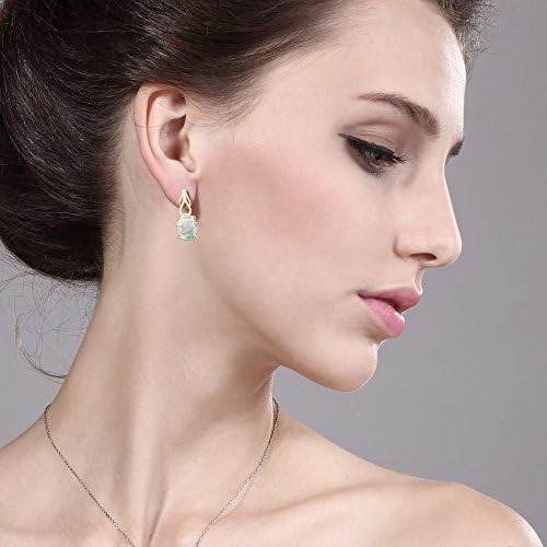 Gem Stone King Pendientes De Ópalo De Imitación Blanco Con