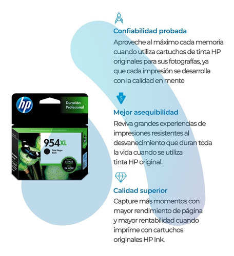 Imagen 5 de 8 de Cartucho Hp 954xl Negro Original L0s71al 7740 8210 8710 8720