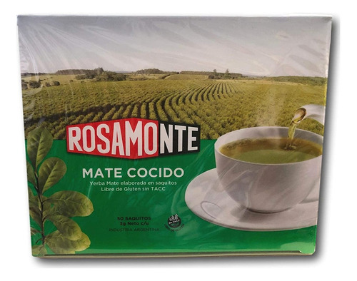 Yerba Mate Rosamonte  Mate Cocido  50 Tea Bags (ensobrar/env