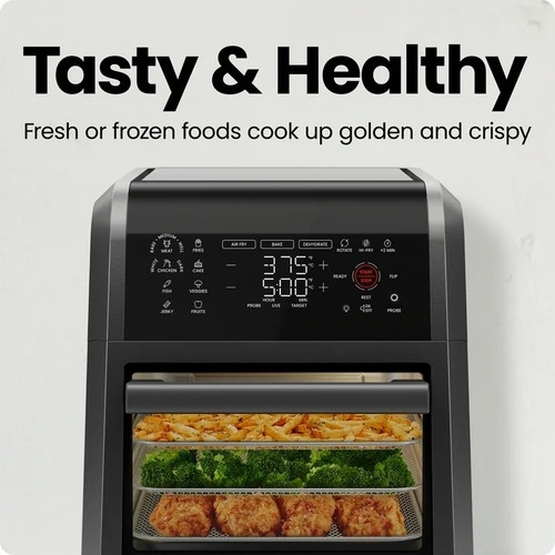 Chefman Airfryer Exactemp De 12 Cuartos,apagado Auto Digital Negro