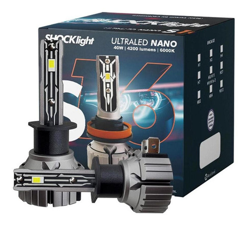 Kit Lampada Ultra Led S16 6000k Encaixe H1 Super Compacta