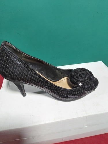 Exclusivos Zapatos Lentejuelas Negros Gacel N° 37