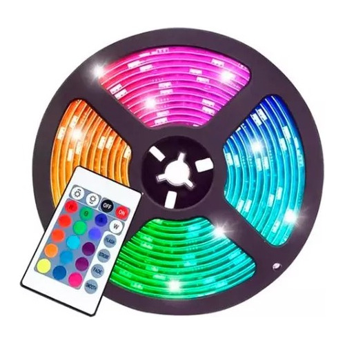 Cinta Luces Led Rgb 5metros Adhesivas Con Control 12v