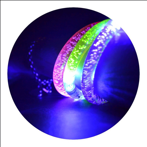 Imagen 1 de 10 de Pulsera Led Luminosa Acrilica Cambia De Color Cotillon X 50