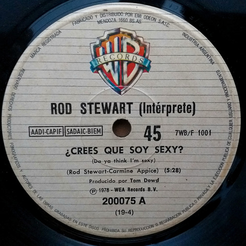 Rod Stewart - Crees Que Soy Sexy? - Simple De Vinilo 1978