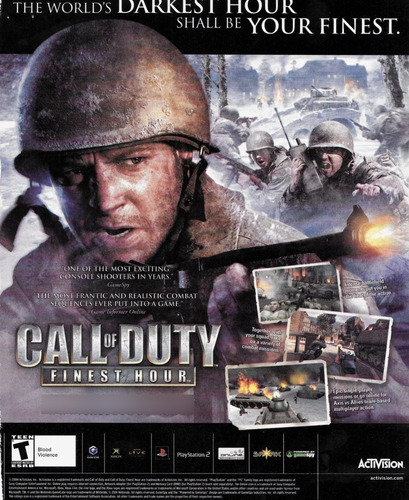 Call Of Duty: Finest Hour - Padrão - Ps2 Físico