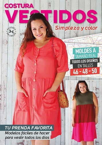 Revista Costura Vestidos Fácil Rápido Con Moldes Tamaño Real