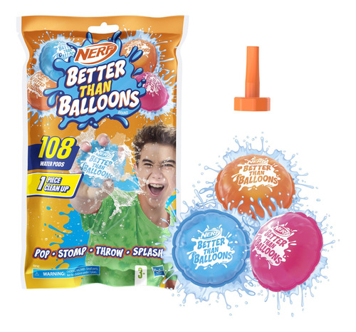 Juguetes Acuáticos Nerf Better Than Balloons, 108 Cápsulas P