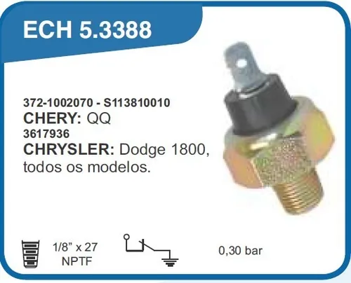 新しいコレクション Sensor Interruptor Cebolinha Óleo Do Motor Chery Qq Dodge Brandy