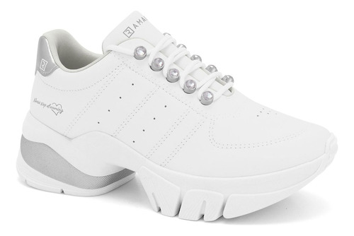 Tênis Feminino Ramarim Sneaker Dad Chunky 2480101 Branco Pra