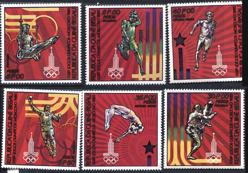 0008 Rep Guinea Olimpiadas  6 Piezas Mint N H 1980