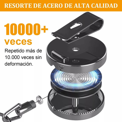 .s 3 Pzs Llavero Retráctil De Metal Electrochapado Con 3 Pzs