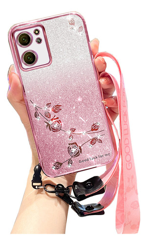 44%off Capa Fofa Com Brilho Brilhante Para Xiaomi + Alças