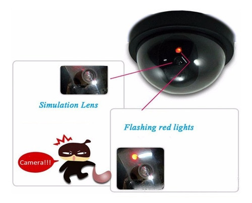 Camara Falsa Led Rojo Intermit. Domo Apariencia Rea X 3 Un.