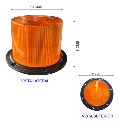 Torreta Estroboscopica 200 Leds Ambar 24v