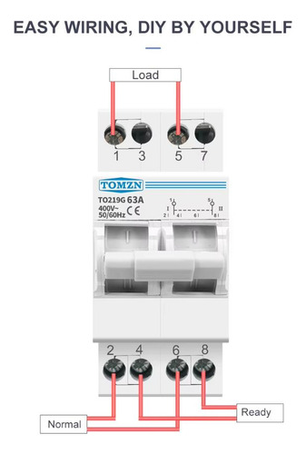 Interruptor Transferencia Doble Tiro 2 Polos 63a