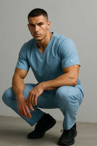 Uniforme Antifluido Pijama Quirúrgica Caballero Yarea Atlas Azul Claro Lisa Xl