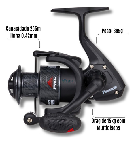 Molinete Pinnacle Grafeno 4000 4 Rol Drag 10kg Lançamento