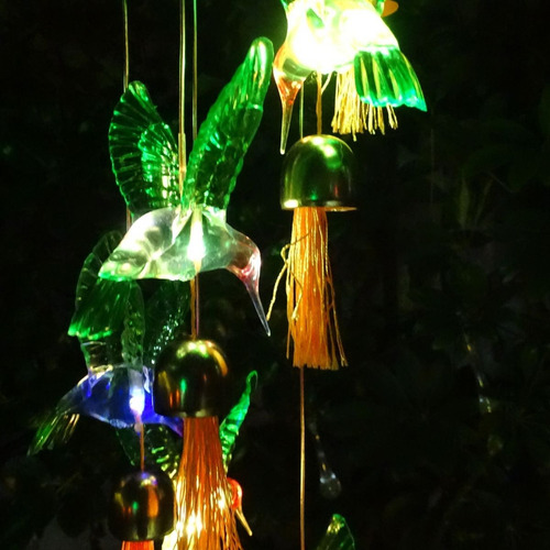 Colibrí Solares Con Campanilla De Viento Solar