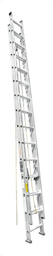 Escalera Aluminio Extensible 28 Pasos Capacidad 150kg Truper Color Plateado