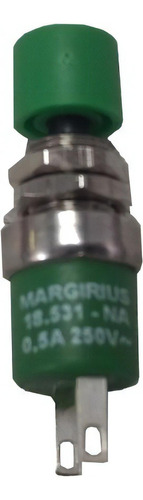 Chave Pushbutton Pulso Liga (na) Botão 0,5a Verde Margirius