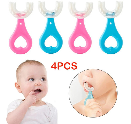 Cepillo De Dientes En Forma De U Para Niños 4pcs Limpieza De