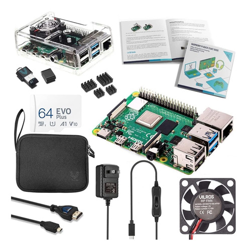 Raspberry Pi 4 Model B 8gb Ram Vilros + Case + Disipador 