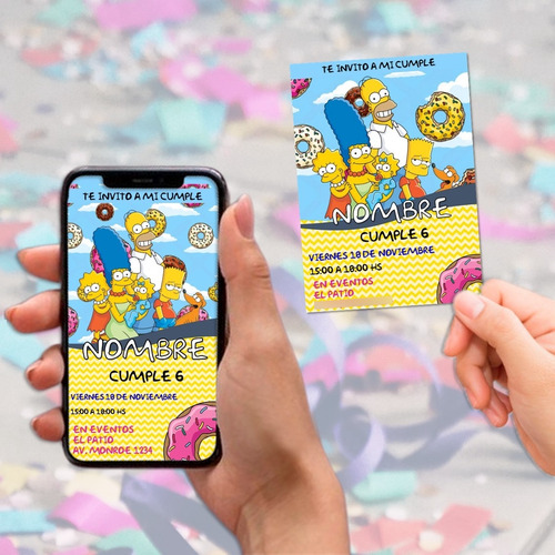 Kit Imprimible Cumple + Candy Editable - Simpsons