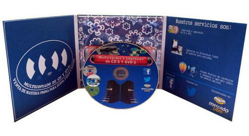 5 Pack Digipack Triptico Cd-r Dvd-r Multicopiado Impresion