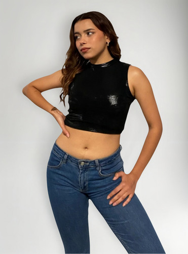 Mujer Top Zoe Casual Negro Moda