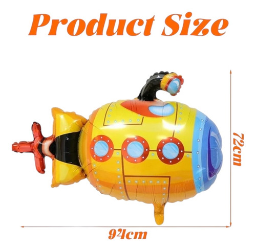 Set 5 Globos Yellow Submarine Decoración Submarino Amarillo Amarillo Submarino