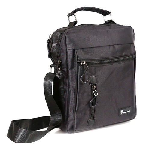 Morral Cartera Hombre Bolso Negro Porta Tablet Impermeable 